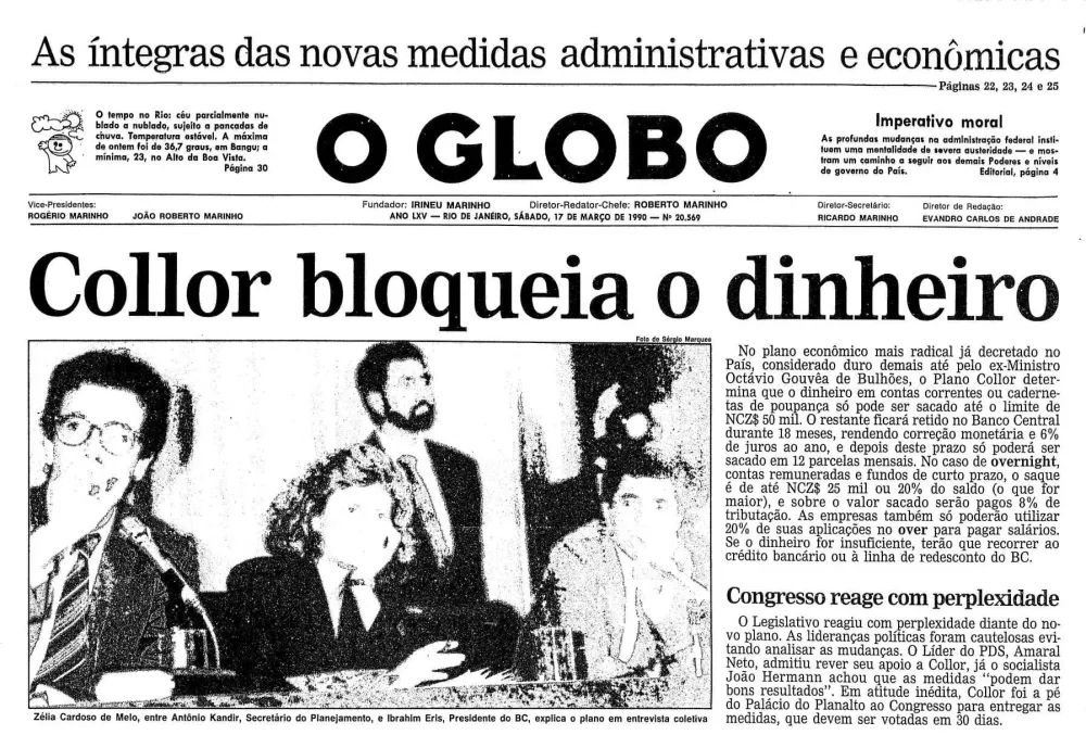 FERNANDO COLLOR : CONHEÇA O PLANO ECONÔMICO QUE FEZ O SEU DINHEIRO SUMIR DO MAPA