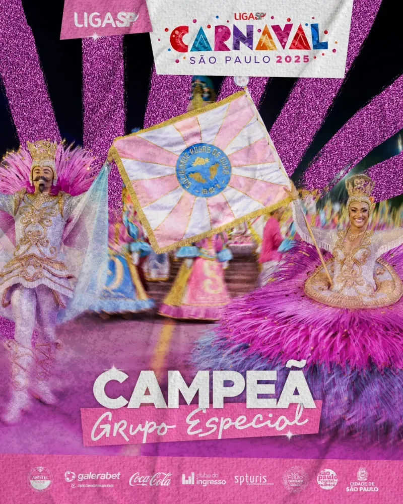 ROSAS DE OURO VOLTA A SER CAMPEÃ DO CARNAVAL DE SP APÓS 15 ANOS